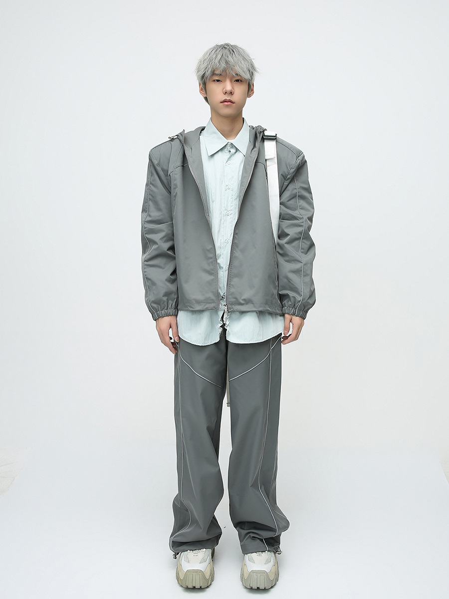 Mtlclothes ropa de Hombre | 2023 Otoño e Invierno nueva deconstrucción diseño tridimensional sentido hombro pad traje casual hombres