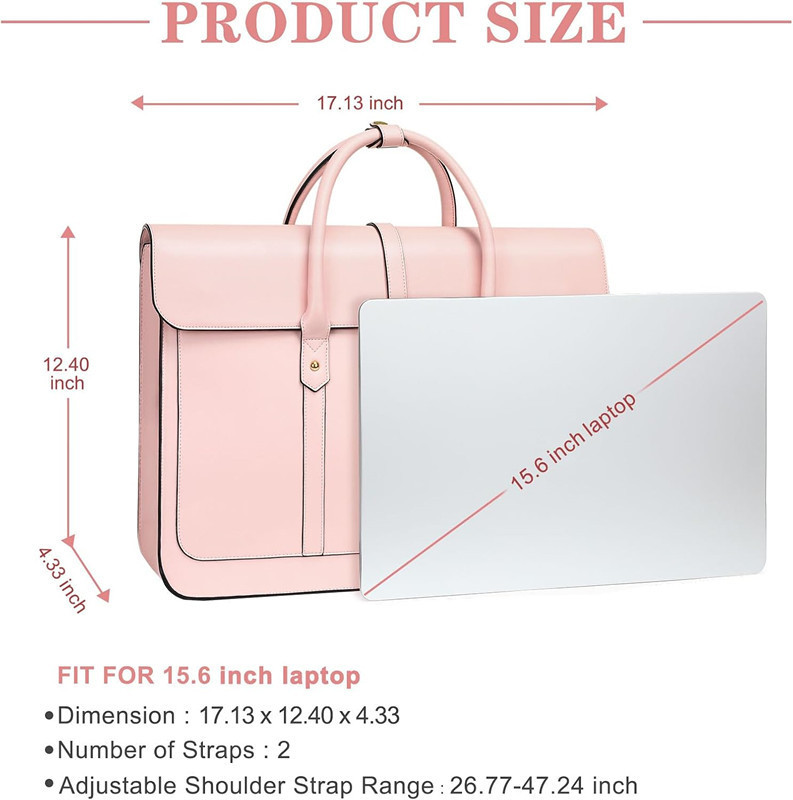 Customized Ladies Laptop Bag Pu Leather Shoulder Bag Convertible Backpack Messenger Bag Handbag Briefcase