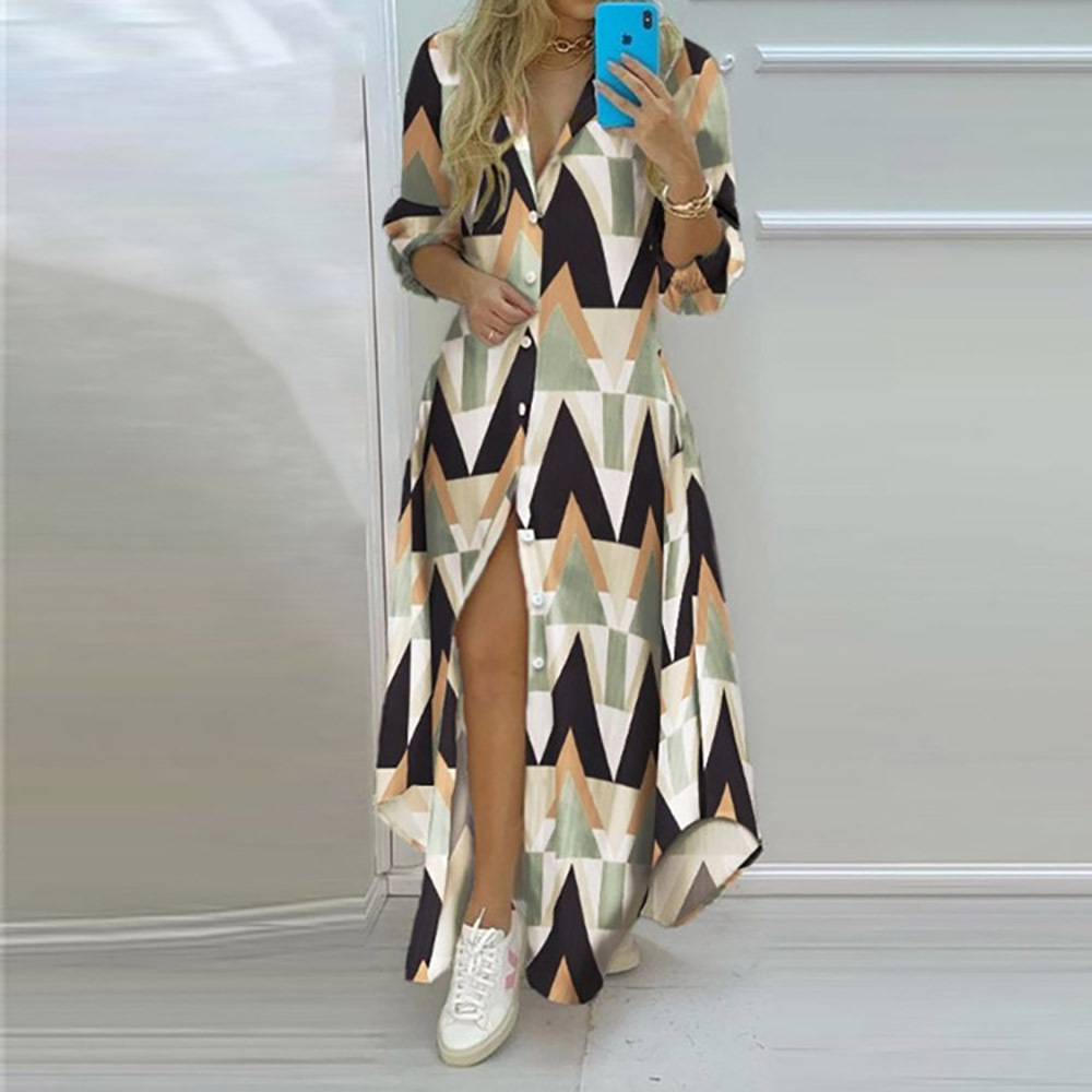 315g Weight Maxi Long Dress Dress Length Type Long Sleeve Sleeve Length Regular Dress Dresses Type Regular Sleeve Sleeve Type Polyester Fabric Type High Waist Waist Line Daily, Beach Occasion V Neck Neckline Regular Fit Fit Type Printing, Stripe, Leaves Pattern Summer, Spring Season Women's Gender Vacation Style Wholesale Women's Vacation Printing Stripe Leaves Daily Beach V Neck Long Sleeve Regular Dress 7