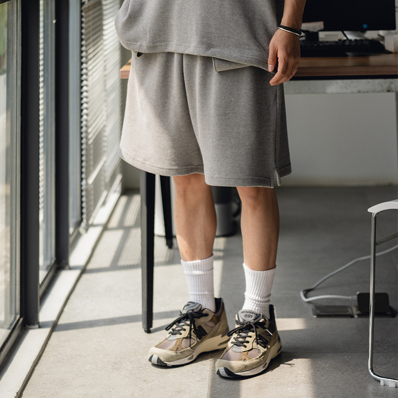 TRS Men's | 24SS Japanese Casual Cityboy360G Waffles Hidden Zipper Loose Shorts Men's