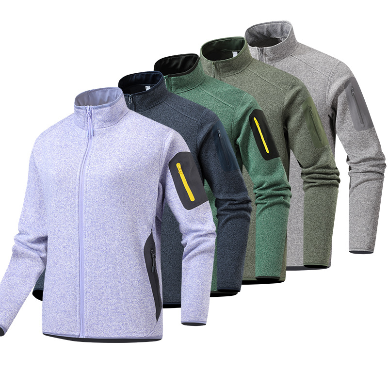 Niaojia Autumn Couple's Outdoor Sports Stand Collar Men's Cardigan Trendy Fleece Sweatshirt Unisex Stand Collar Fleece Jacket