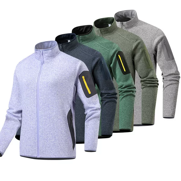 Niaojia Autumn Couple's Outdoor Sports Stand Collar Men's Cardigan Trendy Fleece Sweatshirt Unisex Stand Collar Fleece Jacket