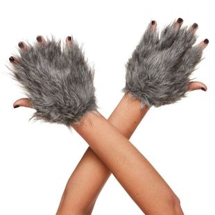 Cross-border explosions Amazon adult Greek wish Halloween Christmas plush wolf gloves, dress up stage road
