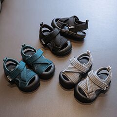 男児サンダル2025夏の対外貿易の新型乳幼児学歩靴滑り止め女子童靴ネット靴児童サンダル