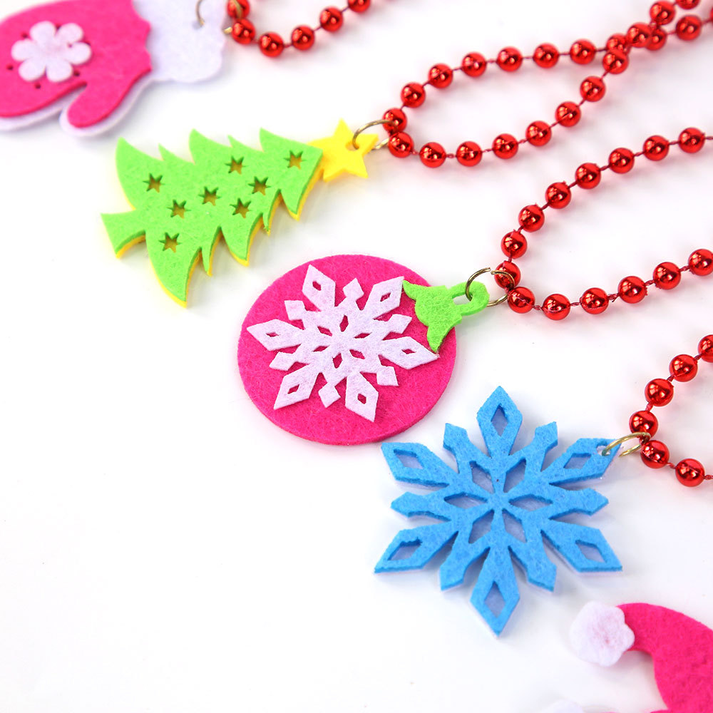 Collar decorativo fluorescente de Navidad, fiesta festiva para niños, accesorios fotográficos, colgante de copo de nieve de alce navideño
