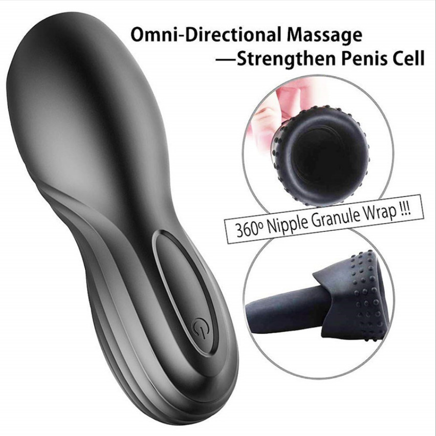 Electric Penis Delay Exercise Silicone Male Masturbation Trainer Oral Sex Cup Men's Masturbator Glans Training Device