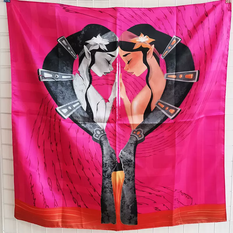 厂家定制印花涤纶仿丝绸丝巾方巾数码印花定做logo图案涤丝丝巾