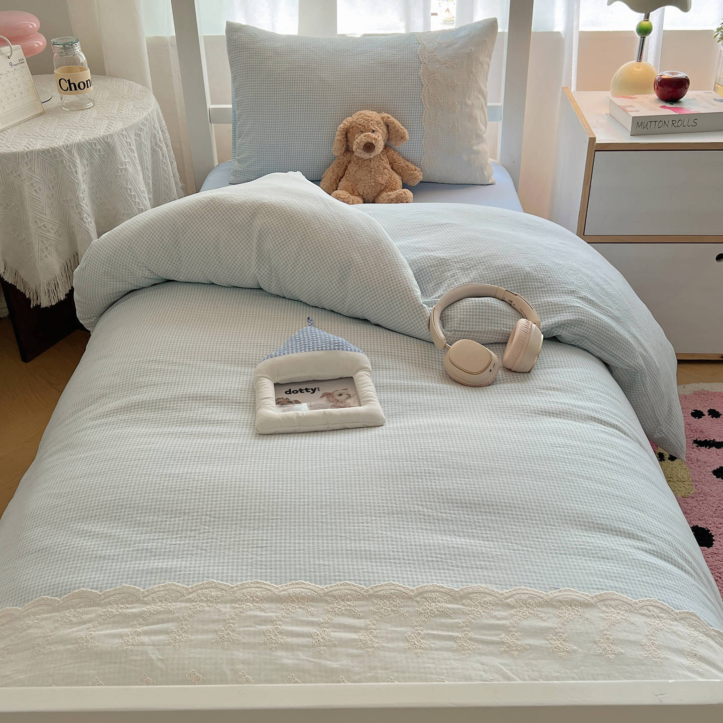 Pequeña cuadrícula azul claro