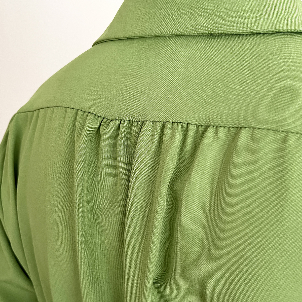 Blouse Collar Dress Women Smocking Waist Controlled Long Sleeves Spring Autumn Women Clothing