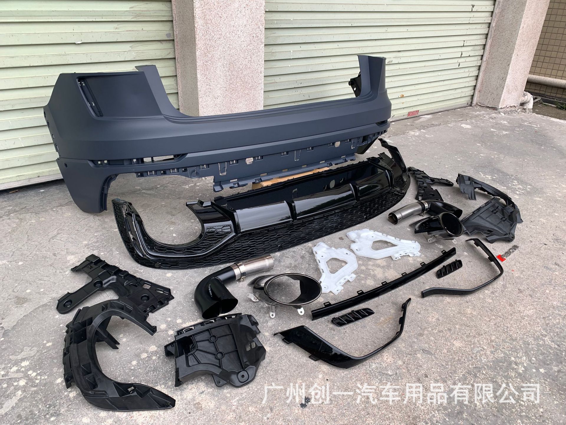 Audi Q8 Modified with Rsq8 Front and Rear Bumpers, Front Grille, and Rear Bumper, Non-Destructive Upgrade Replacement
