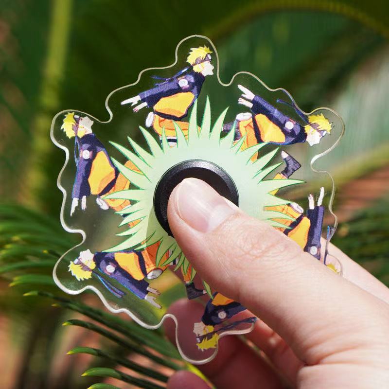 3D同款火影忍者指尖陀螺旋轉會奔跑的鳴人佐助動態陀螺