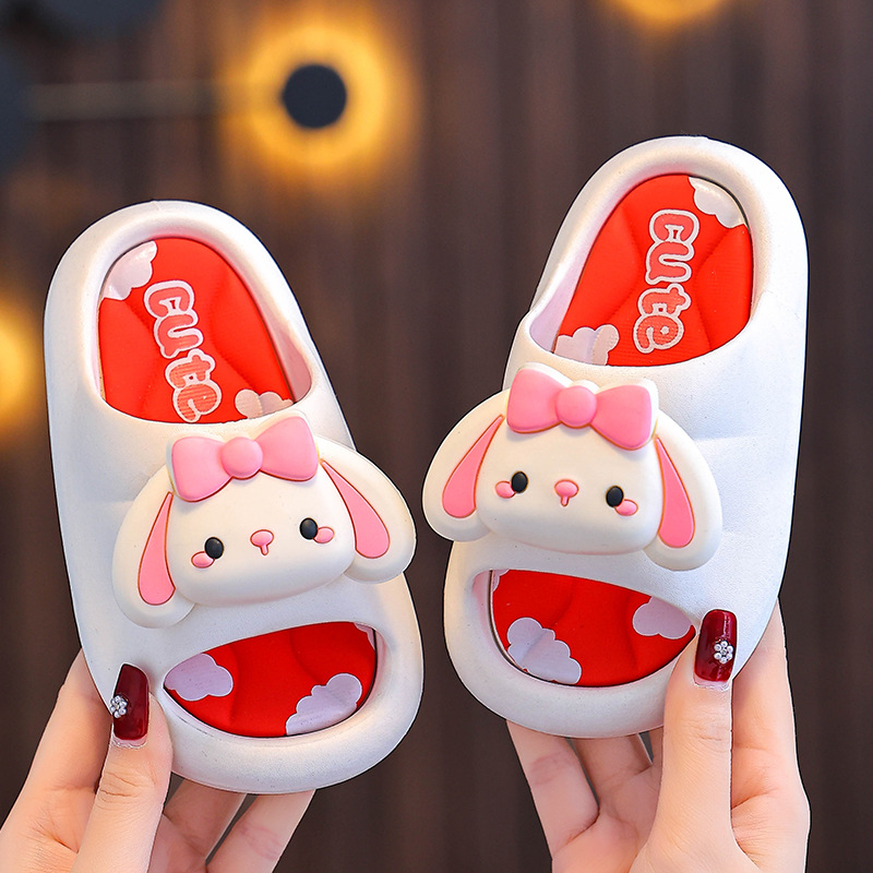 Sandalias y pantuflas para niños Verano niña princesa conejito lindo baño antideslizante baño niño hogar padre-hijo niños sandalias