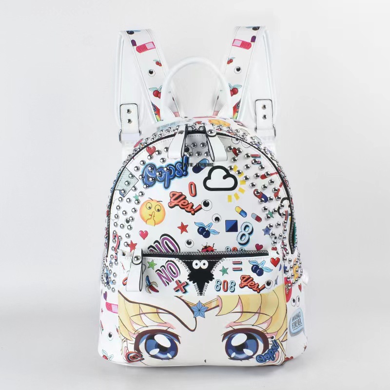 Práctica mochila de viaje con acolchado de algodón para reducir peso, unisex, modelo 2020 blanco.