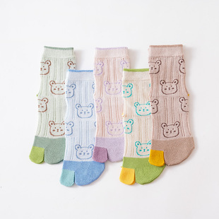 Children's ultra-thin cartoon two-toe socks tube