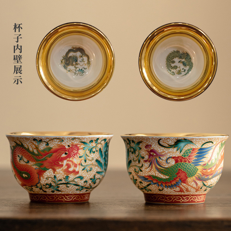에나멜 금박 - Xianglong + Caifeng - 마스터 컵