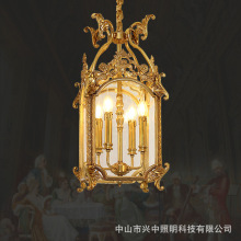 法式过道玄关全铜灯欧式别墅轻奢入户门厅吧台灯衣帽间阳台小吊灯