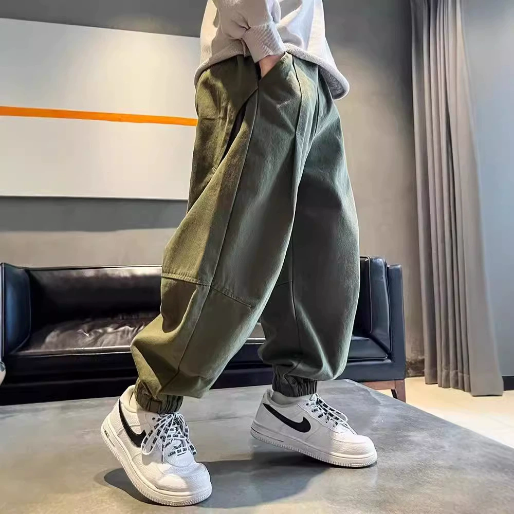 Брюки для мальчиков 2024 весна и осень новая мода повседневная детская одежда