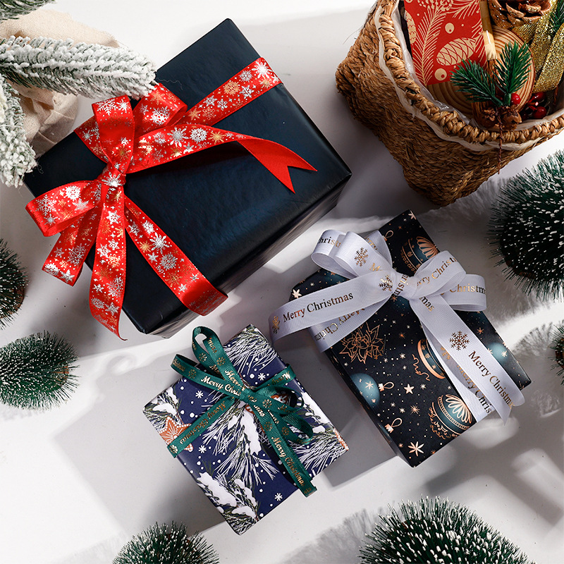 Amazon venta caliente de gran tamaño de papel de embalaje de regalos de Navidad, papel de embalaje de regalos de fiesta de Navidad al por mayor