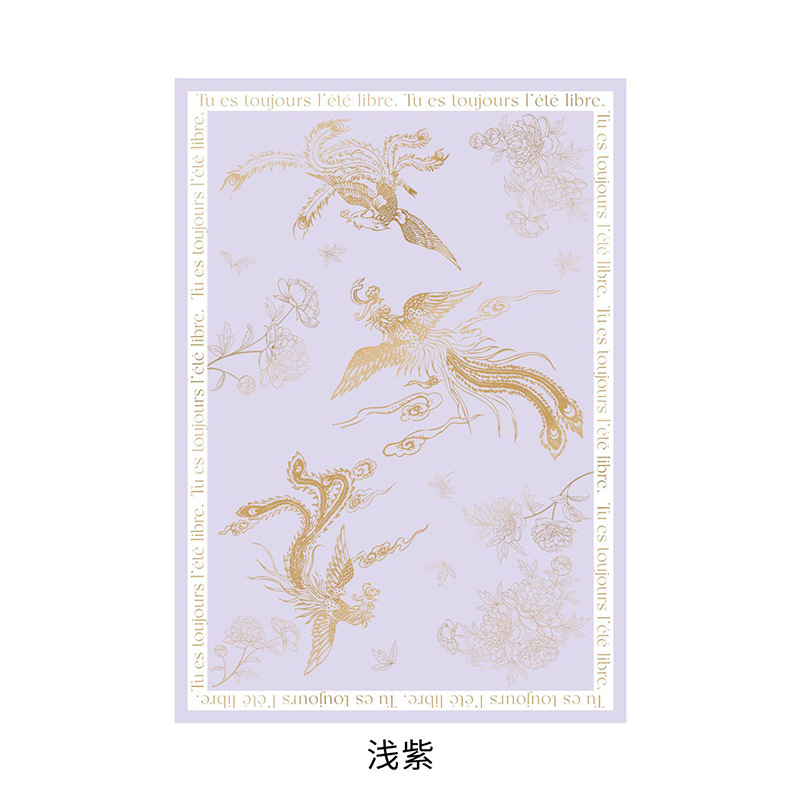 Huasei oro phoenix papel de embalaje de flores impermeable 8 seda espesa Qixi día de San Valentín diy ramo florista papel de embalaje de flores