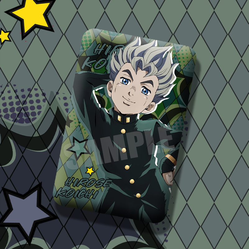JOJO的奇妙冒险空条承太郎东方仗助吉良吉影周边方形双闪徽章谷子|undefined