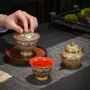 敦煌高档陶瓷掐丝盖碗