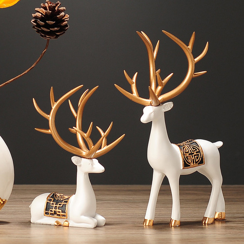 Wholesale TV Cabinet Wine Cabinet Decorations Desktop Deer Ornaments Ceramic Creative Home Furnishings Crafts