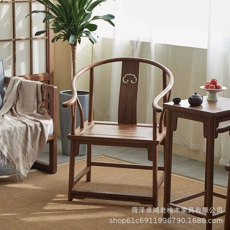 Старое кресло из цельного дерева из вяза, новое антикварное мастерское кресло в китайском стиле, кресло, официальное кресло для шляпы, стул со спинкой, чайное кресло в стиле дзен, офисный дом