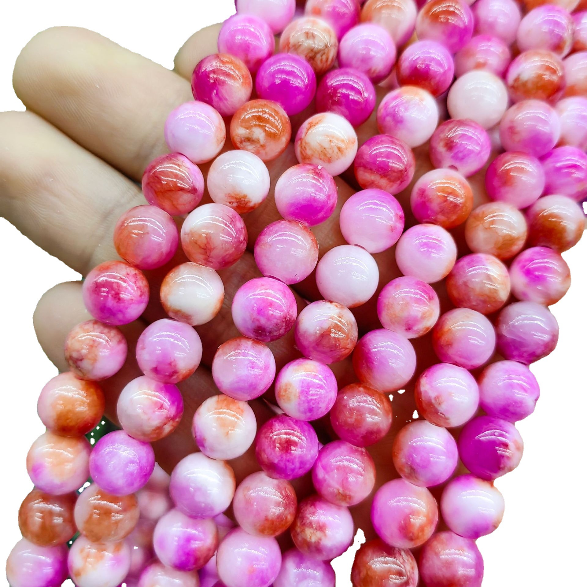Jade persa natural optimizado multicolor color Calcedonia cuentas redondas cuentas sueltas semiacabados accesorios de joyería de DIY al por mayor image 5
