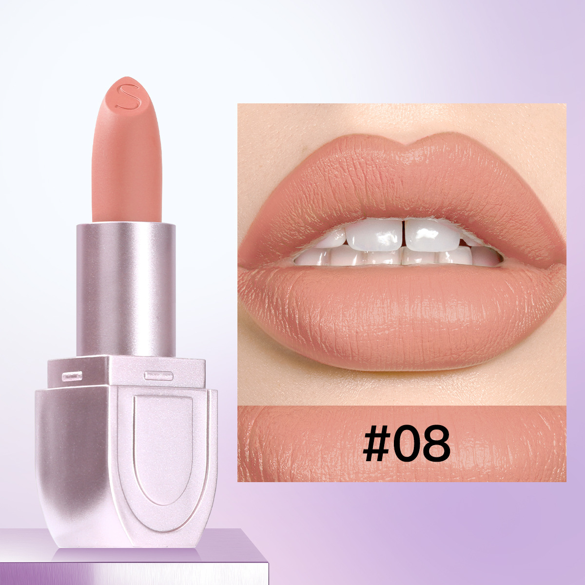 SAS Europa y los Estados Unidos transfronterizos impermeable impermeable impermeable taza humectante de goma fluorescente color natural semi-silicona lápiz labial