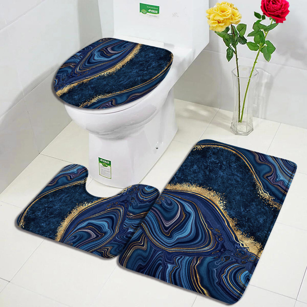 Baño transfronterizo de tres piezas aislante de frío absorción de agua alfombra de franela resistente al desgaste y sucia fácil de cuidar alfombra antideslizante de decoración doméstica