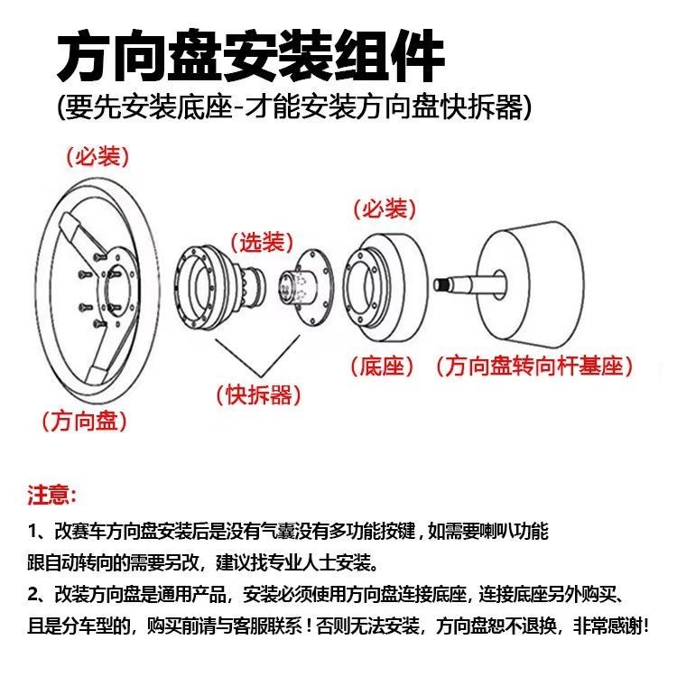 15inch White retro car steering wheel modification universal electroplated bracket ABS material racing steering