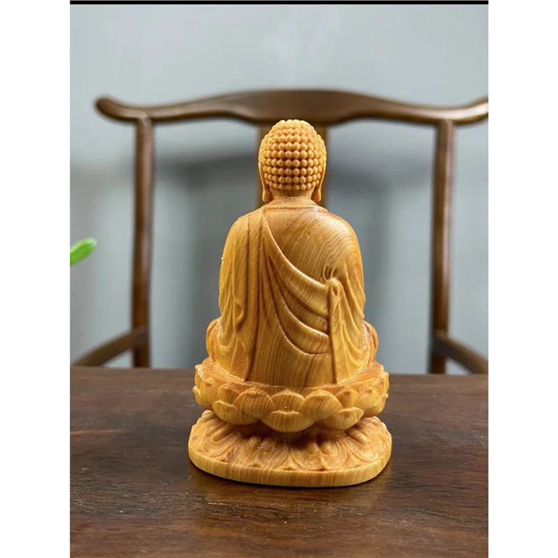 崖柏如来佛祖汽车摆件神像手把件释迦摩尼佛木雕宝宝佛家居工艺品|undefined