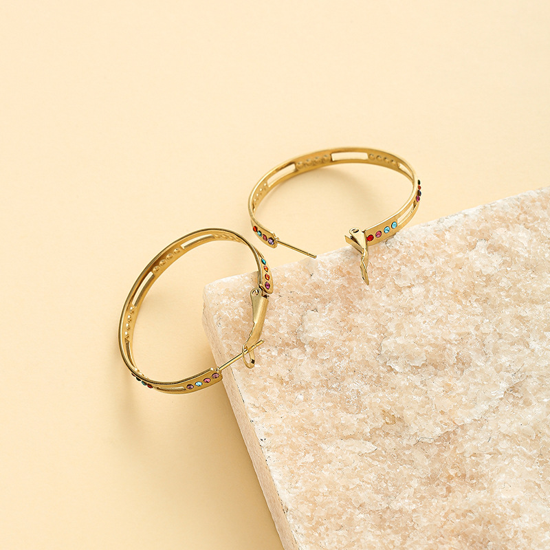 Earrings Classification 1 Pair Elegant Round Plating 304 Stainless Steel Earrings