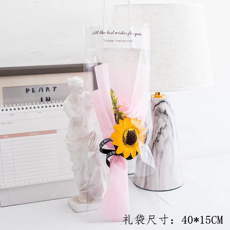 Regalos del día del maestro, flores de girasol, flores de jabón, regalos de vacaciones para maestros y maestros con tarjetas de felicitación al por mayor