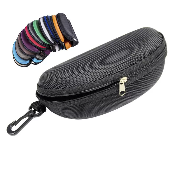 Sports Anti-Pressure Cycling Sunglasses Case Eva Zipper Case Oxford Cloth Storage Glasses Case Portable Hook Customization