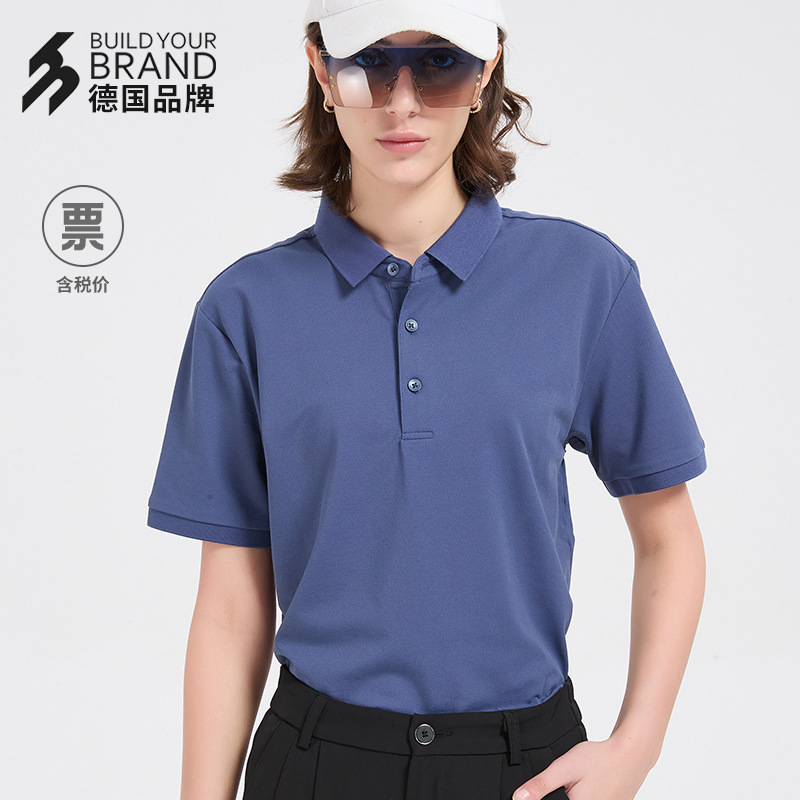 5A Cotton-Ammonium Polo Shirt Women's 200g Solid Color Commuter Top with Dense Print, Dropshipping Available. 5A Antibacterial Polo Shirt Women's