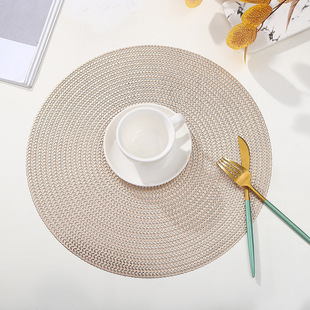 Round Hollow Wheat Ear Placemat European-style Creative Simple Luxury Decorative Coaster Heat Insulation Non-slip Non-Deformation Bowl Plate Mat