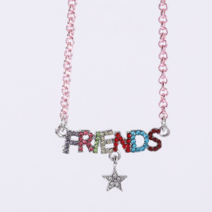 Yunyun jewelry European and American cross-border popular children and teenagers colorful stars letters good friend series necklace