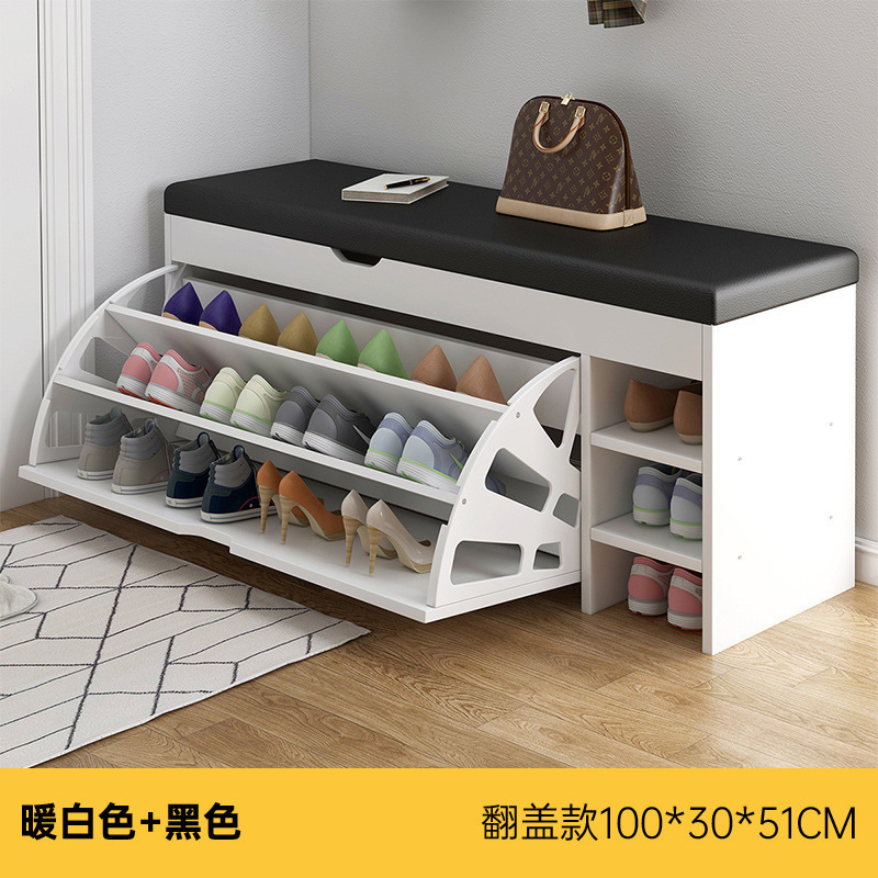 翻斗换鞋凳家用门口鞋柜可坐式穿鞋凳进门凳网红入户软包坐垫鞋架|undefined