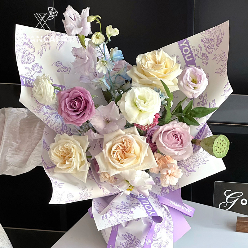 萱彩 爵士庄园巴彩包花纸花束手工包装材料花艺花店包装纸批发