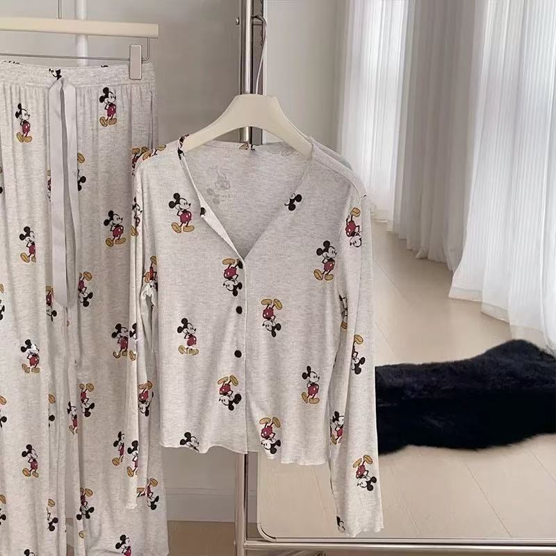 2025 パジャマ女性の夏のパジャマ薄い長袖スーツは家の服の外で着用できます大きいサイズのクールなズボン Douyin|undefined