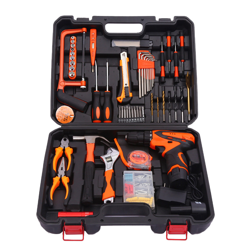 Suministro directo de fábrica herramientas de hardware doméstico traje carpintería electricista herramientas de decoración manual herramientas de litio taladro eléctrico conjunto de herramientas eléctricas