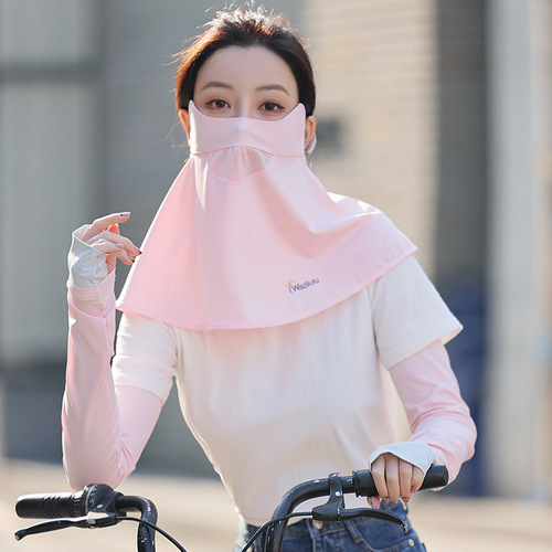 Wangzi Lulu Summer Sunscreen Mesh Breathable Ice Silk Cool Sensation Neck Protection Cycling Veil UV Protection Sunshade