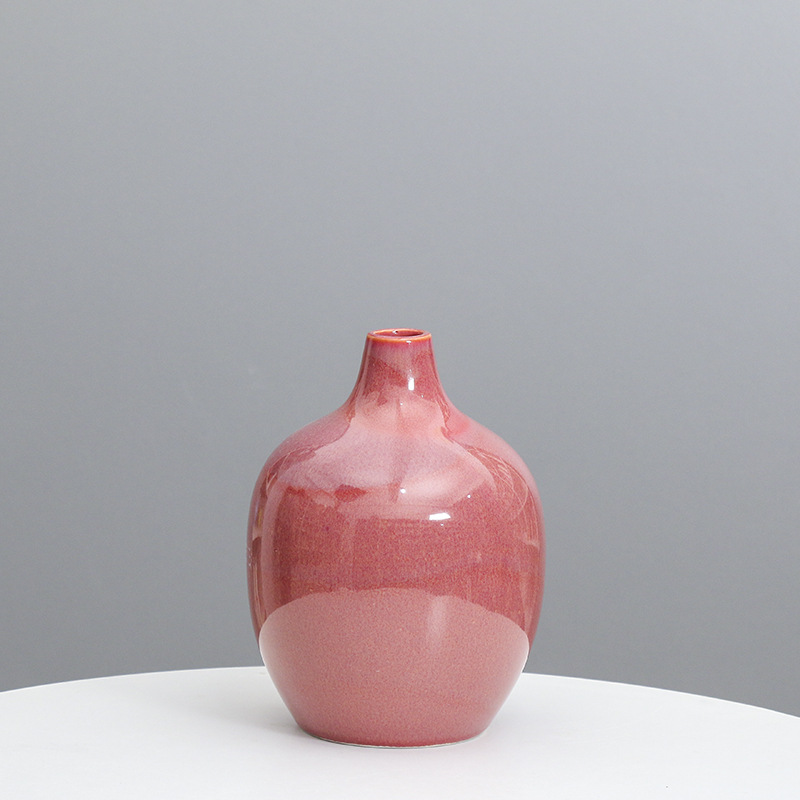 Esmalte de cerámica florero hogar hotel decoración suave decoración del hogar flor creativa Ware Nordic simple decoración moderna al por mayor