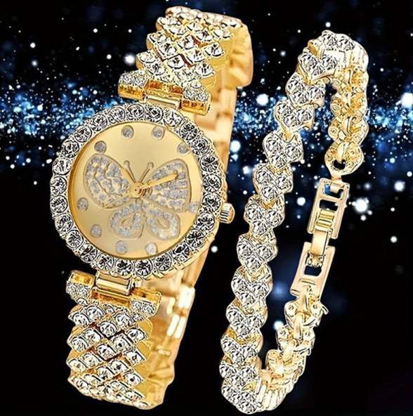 Golden butterfly + bracelet