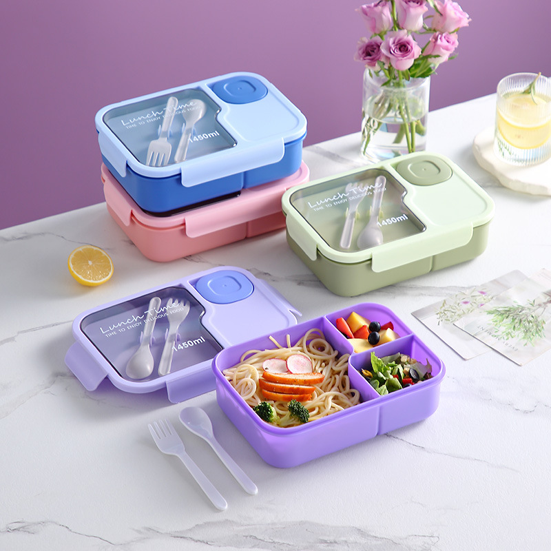 Cross-Border Compartmented Lunch Box for Students to Bring Meals,