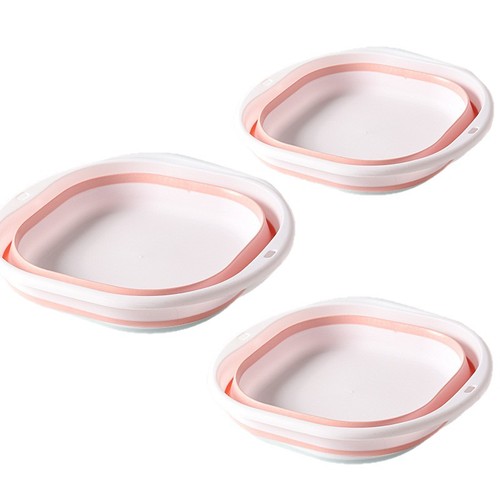 Folding square face basin portable travel plastic foldable basin student dormitory space-saving thick foot basin