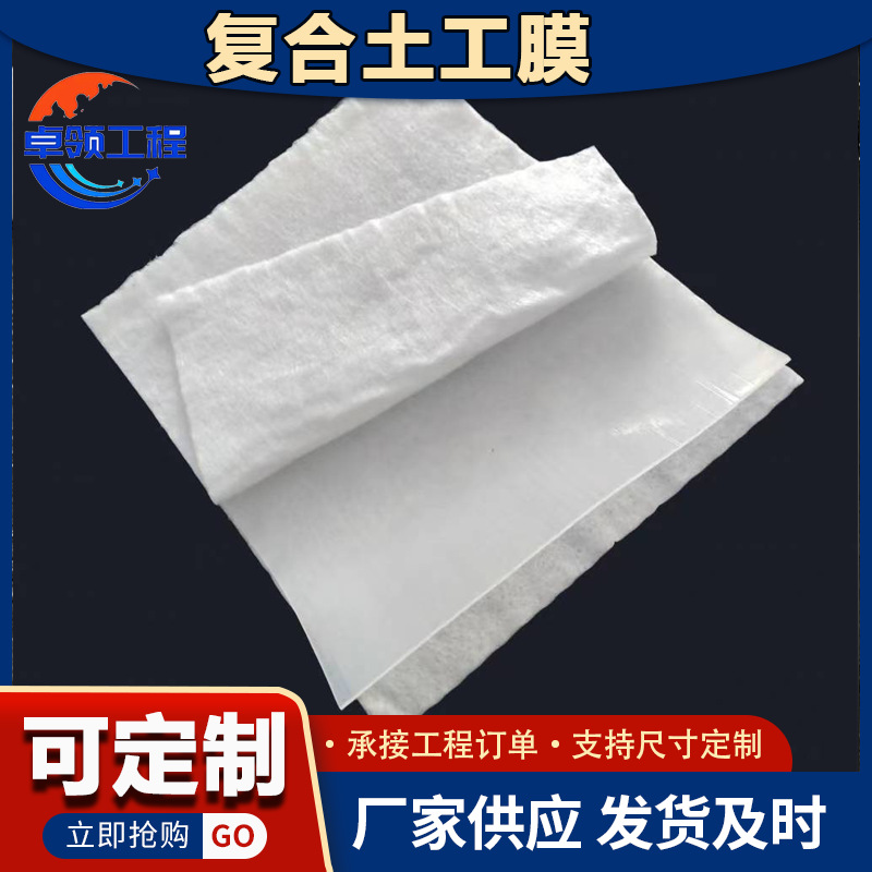 农用蓄水池两布一膜复合土工膜人工湖景观湖河道护坡800g复合膜