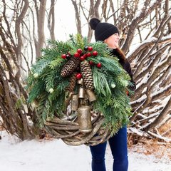 Love of the Harbor Christmas Christmas wreath Farmhouse Bohemian style wreath bell wreath Door hanging