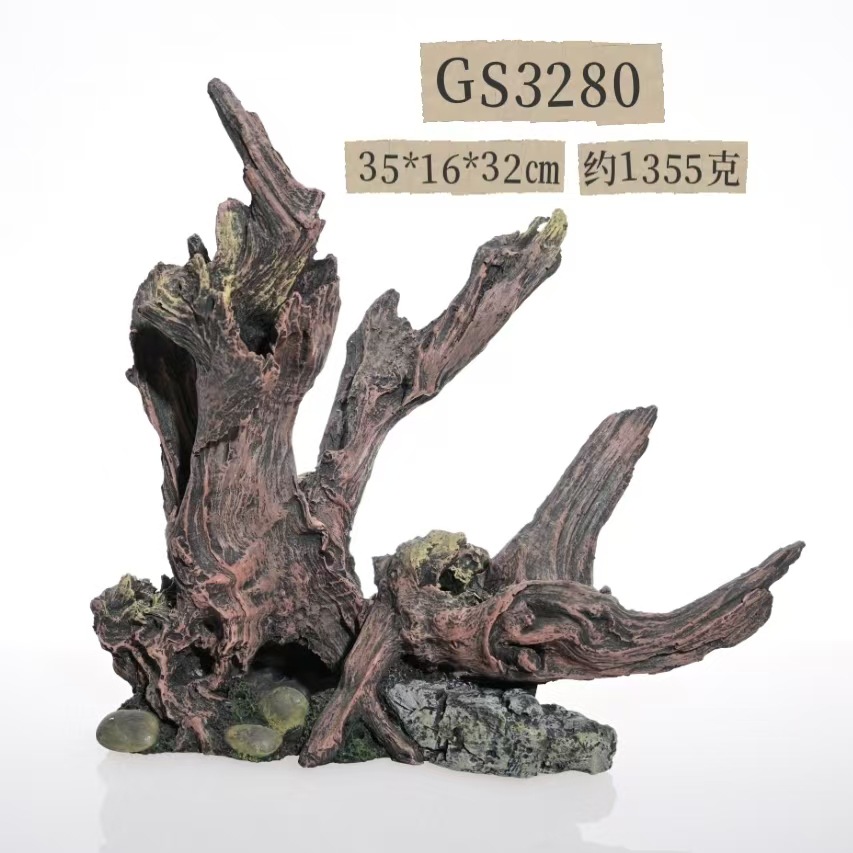 Simulación de paisajismo de pecera Madera muerta Adornos de madera hundida Puente de arco de teca púrpura natural Planta acuática Yimu Chengjing Factory